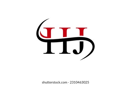 Logo de la carta HJ inicial con plantilla de vectores gráficos de diseño Swoosh para identidad de empresa y empresa.