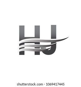 Initial HJ wing logo, grey color vector logotype, logo for company name business and company identity.
