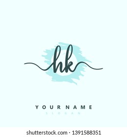 Initial HK handwriting logo template vector