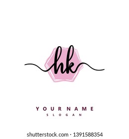 Initial HK handwriting logo template vector