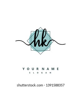 Initial HK handwriting logo template vector