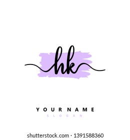 Initial HK handwriting logo template vector