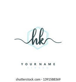 Initial HK handwriting logo template vector