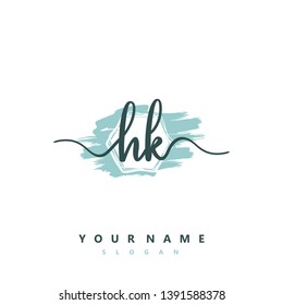 Initial HK handwriting logo template vector
