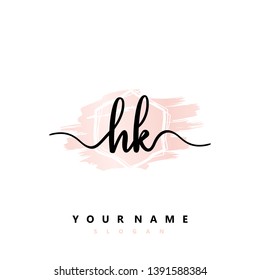 Initial HK handwriting logo template vector