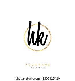 Initial HK handwriting logo vector