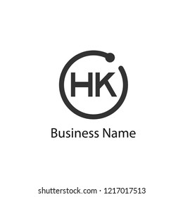 Initial HK Letter Logo Design