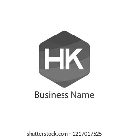 Initial HK Letter Logo Design