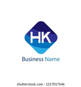 Initial HK Letter Logo Design