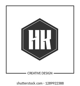 Initial HK Letter Logo Template Design