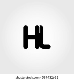 initial hl black business logo