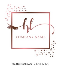 Initial HL calligraphy company eye and eyelash handwriting