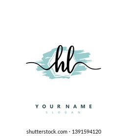 Initial HL handwriting logo template vector