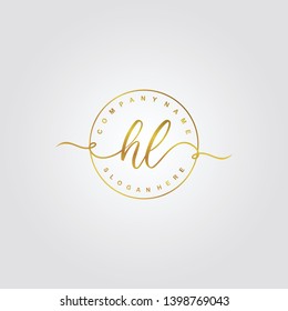 Initial HL handwriting logo template vector
