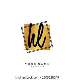 Initial HL handwriting logo vector