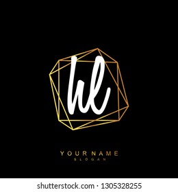 Initial HL handwriting logo vector