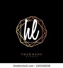 Initial HL handwriting logo vector