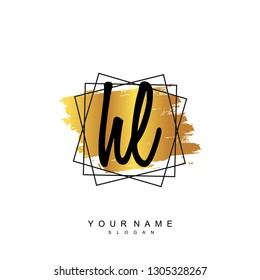 Initial HL handwriting logo vector