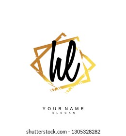 Initial HL handwriting logo vector