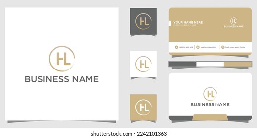  Initial HL Letter Design Vector Illustration with business card templete