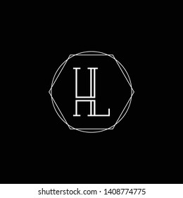 Initial HL letter logo design in black background