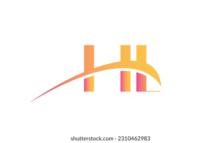 Logo de la carta HL inicial con plantilla de vectores gráficos de diseño Swoosh para identidad de empresa y empresa.
