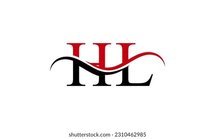 Initial HL letter Logo With Swoosh Design Graphic Vector Template for Business and Company Identity.