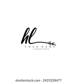 Erste HL Logo Handschrift florale Typografie Ornament