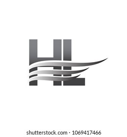 Initial HL wing logo, grey color vector logotype, logo for company name business and company identity.
