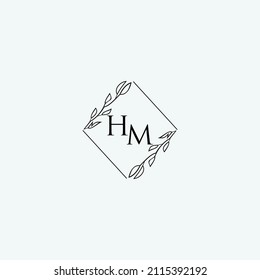 Initial HM beauty elegant logo design floral template illustration