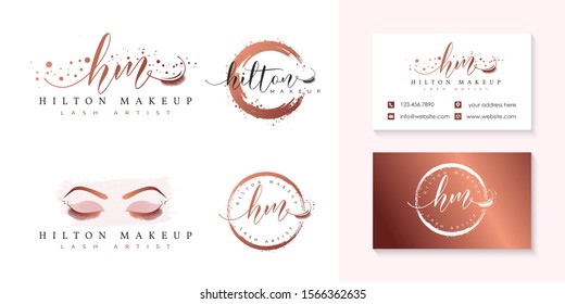 initial hm eyelashes logo collection template p vector - Shutterstock ID 1566362635