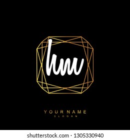 Initial HM handwriting logo vector