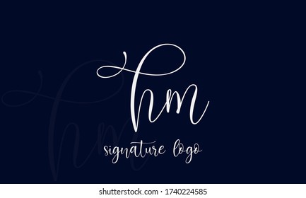 Initial HM handwriting logo vector
