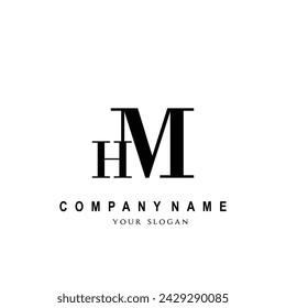 Initial HM letter brand invitation title logotype trendy