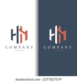 HM-Letter-Logo, Vorlage für moderne und luxuriöse Vektorminimalisten-MH-Logo