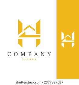 Initial HM Letter Logo, Modern and Luxury Vector Minimalist MH Logo Template
