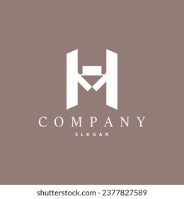 Initial HM Letter Logo, Modern and Luxury Vector Minimalist MH Logo Template