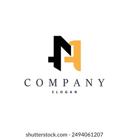 Initial HM Letter Logo, Modern and Luxury Vector Minimalist MH Logo Template