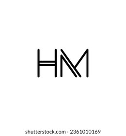 Initial HM MH logo design. Cool high tech logo template. HM MH initial letter Logo Design Bundle, HM MH alphabet letter icon vector EPS design file