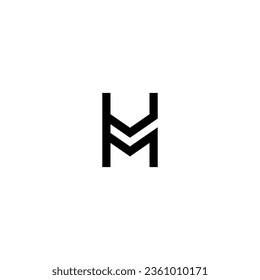 Initial HM MH logo design. Cool high tech logo template. HM MH initial letter Logo Design Bundle, HM MH alphabet letter icon vector EPS design file