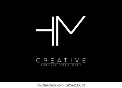 Inicial hm, mh, m, h logo mínimo de un vector de monograma para la tecnología del salón de belleza del spa del restaurante de negocios