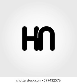 initial hn black business logo