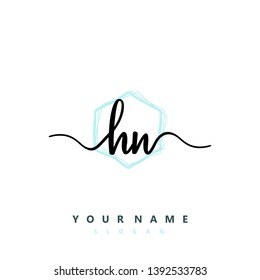 Initial HN handwriting logo template vector
