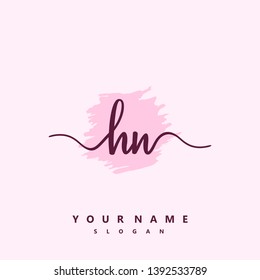 Initial HN handwriting logo template vector