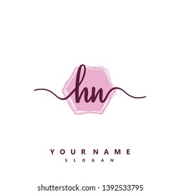 Initial HN handwriting logo template vector
