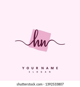 Initial HN handwriting logo template vector