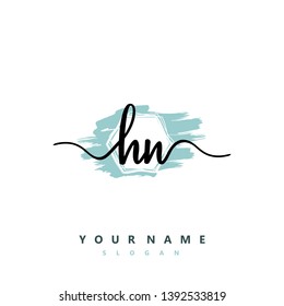 Initial HN handwriting logo template vector