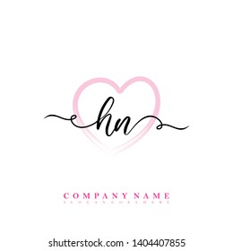 Initial HN handwriting logo template vector