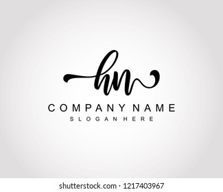 Initial HN handwriting logo vector