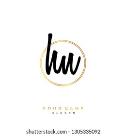 Initial HN handwriting logo vector